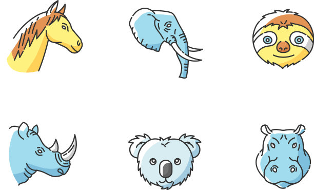 动物头RGB颜色图标设置图片下载