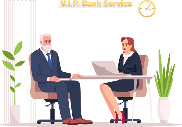 VIP银行服务半平面RGB颜色图片下载