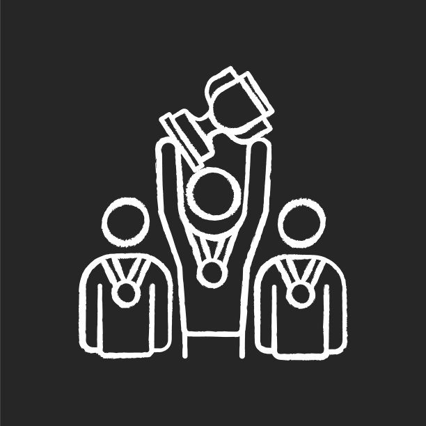 运动队粉笔白色图标上的黑色背景图片下载