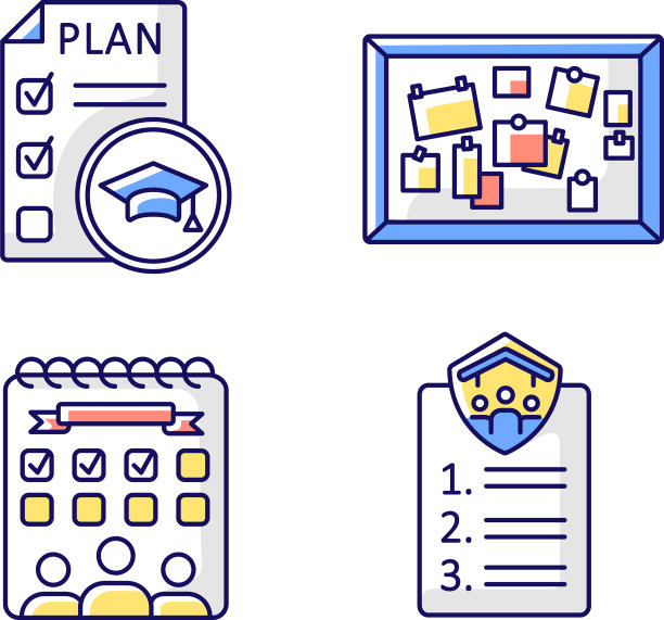 学生活动RGB颜色图标集图片下载