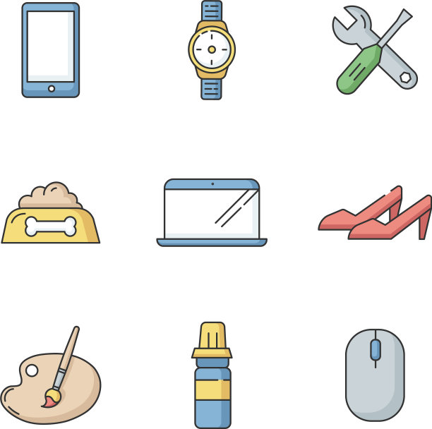 网上商店类别RGB颜色图标设置图片下载