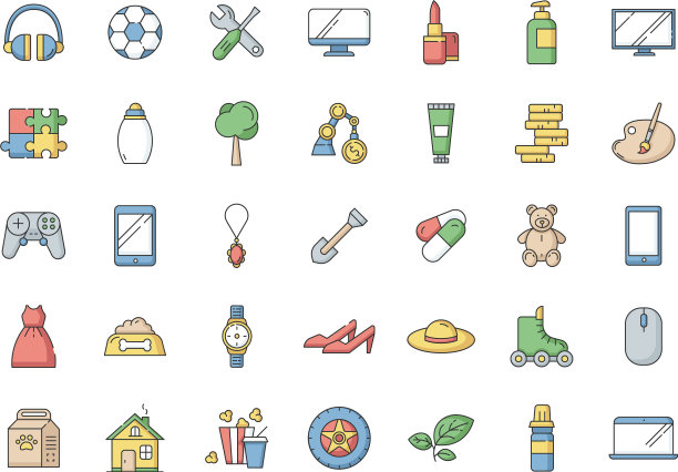 电子商务部门RGB颜色图标设置图片下载