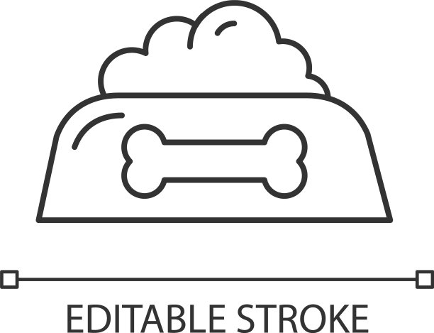 宠物食品碗线性图标图片下载