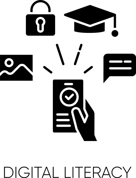 数字素养黑色象形文字图标图片下载