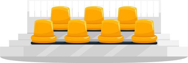 黄色体育场座椅半平RGB颜色图片下载