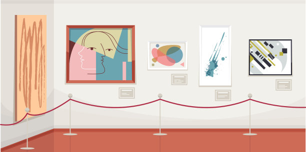 现代艺术画廊半扁平图片下载