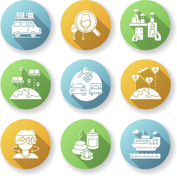 假日旅游平面设计长长的阴影字形图片下载