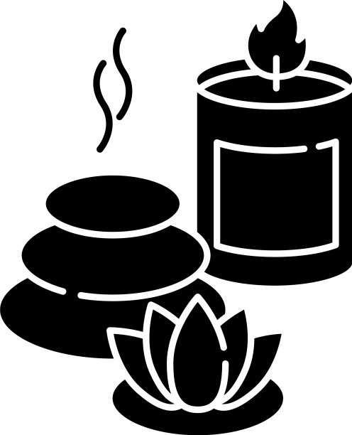 温泉度假村黑色字形图标图片下载