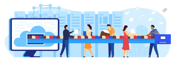 云文件文档数据存储概念平面图片下载