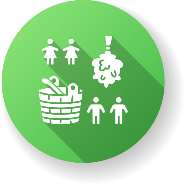 单性桑拿绿色扁平设计长阴影图片下载