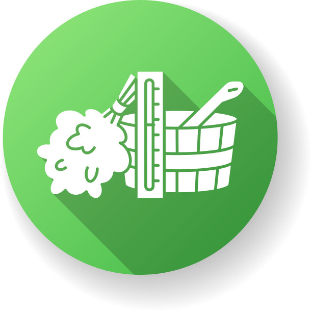 桑拿配件绿色扁平设计长影图片下载