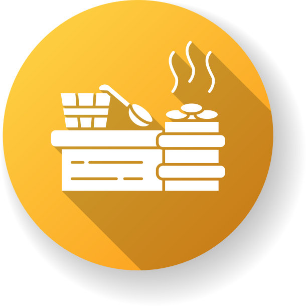 蒸汽房黄色扁平设计长影字形图片下载