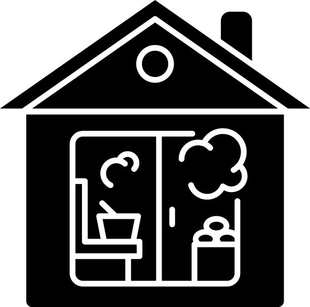 室内榕树黑色象形图标图片下载