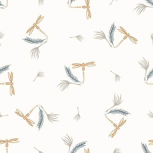 无缝背景蜻蜓中性宝宝图片下载