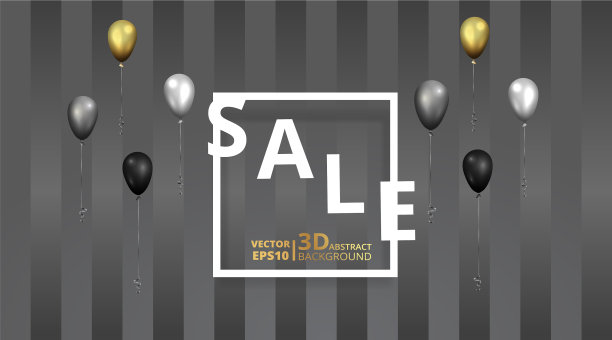 金色金属舞台，气球环绕图片下载