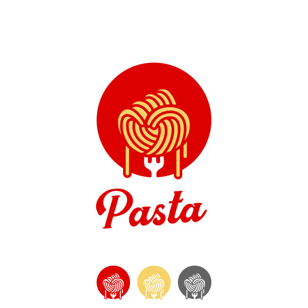 手握意大利面拉面标志图片下载