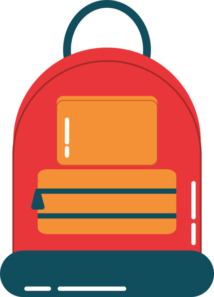 学校教育用品平背背包设备图片下载