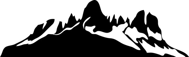 卡通山图标剪影风格图片下载