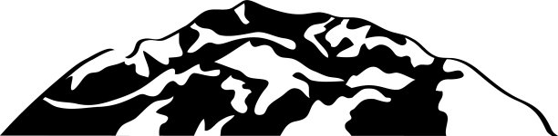 叠山与雪的剪影风格图片下载