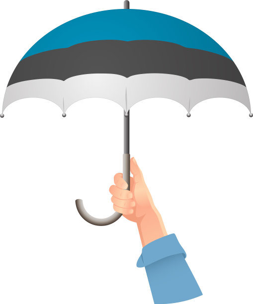 爱沙尼亚国旗的伞图片下载