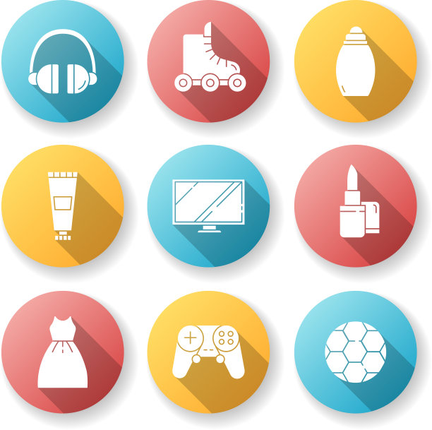 网上商店品类平面设计长影子图片下载