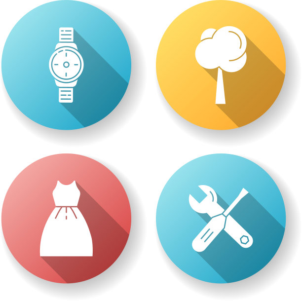 男女产品平面设计长阴影图片下载