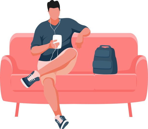 坐在沙发上的男人图片下载