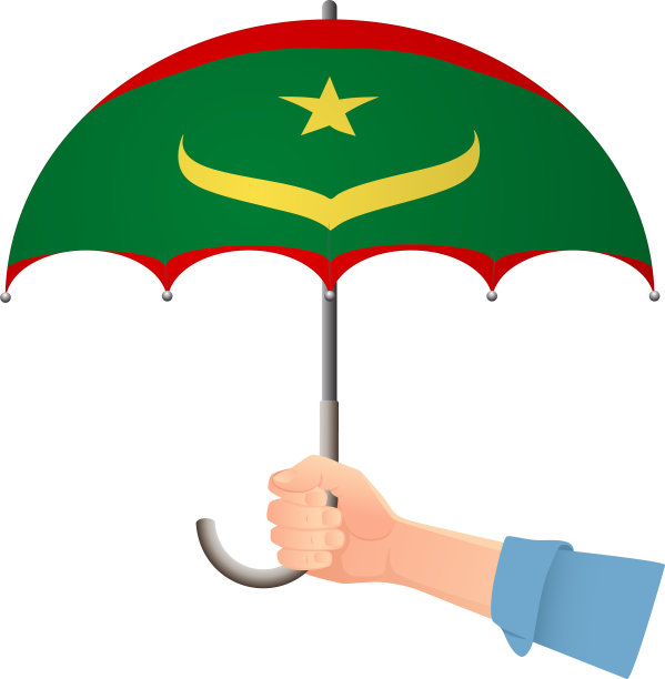 毛里塔尼亚国旗的伞图片下载