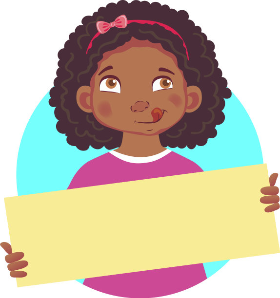 非洲女孩拿着空白海报图片下载