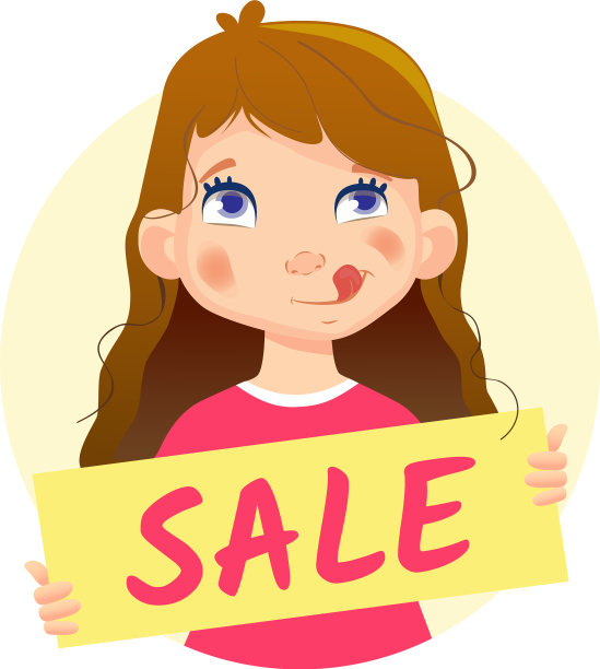 拿着促销海报的女孩图片下载