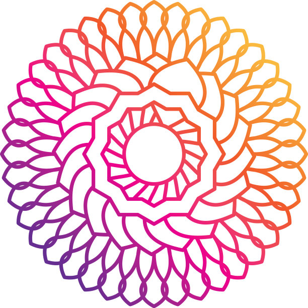 曼陀罗花装饰圆形装饰渐变图片下载