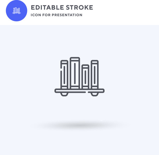 书架图标填充平面标志实心图片下载