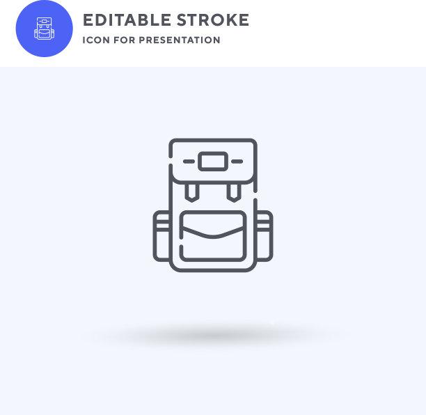 双肩包图标填充平面标志实心图片下载