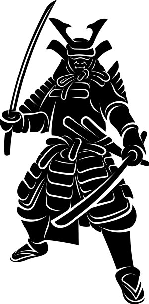 武士标志设计剪影的武士图片下载