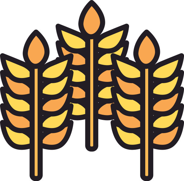 麦穗线填式图标设计图片下载