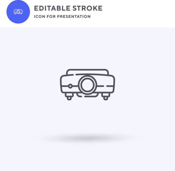 投影仪图标填充平面标志固体图片下载