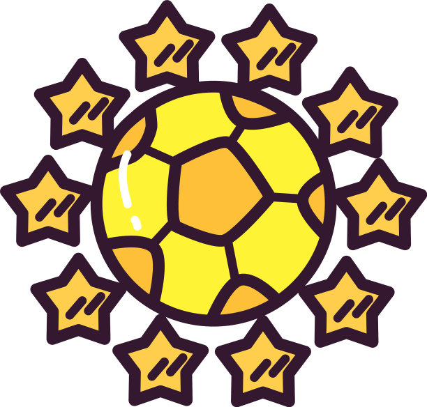 足球用星星线和填充样式图标图片下载