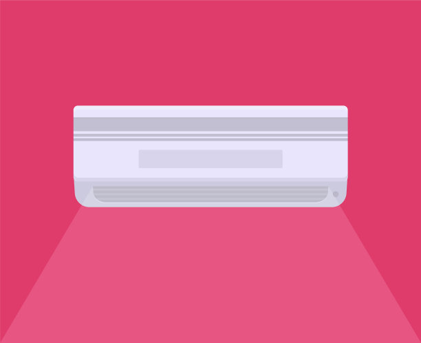 平板空调隔离在彩色背景上图片下载