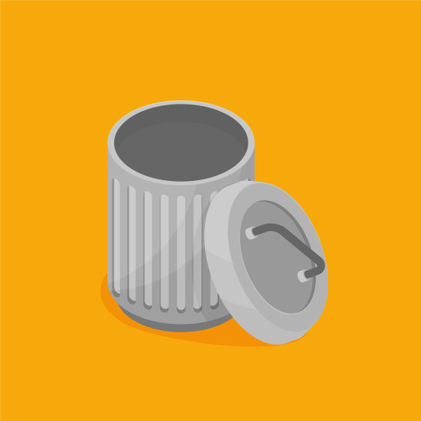 扁钢桶图标孤立的颜色背景图片下载