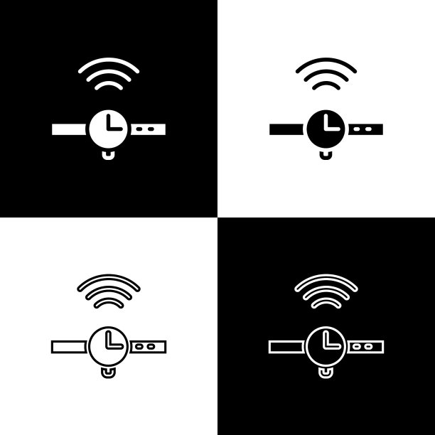 设置智能手表图标隔离在黑白图片下载