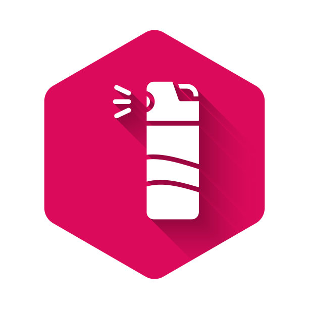 白色胡椒喷雾图标孤立与长阴影图片下载