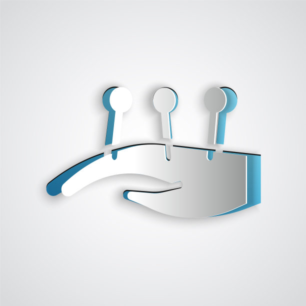 剪纸针灸疗法手的图标图片下载