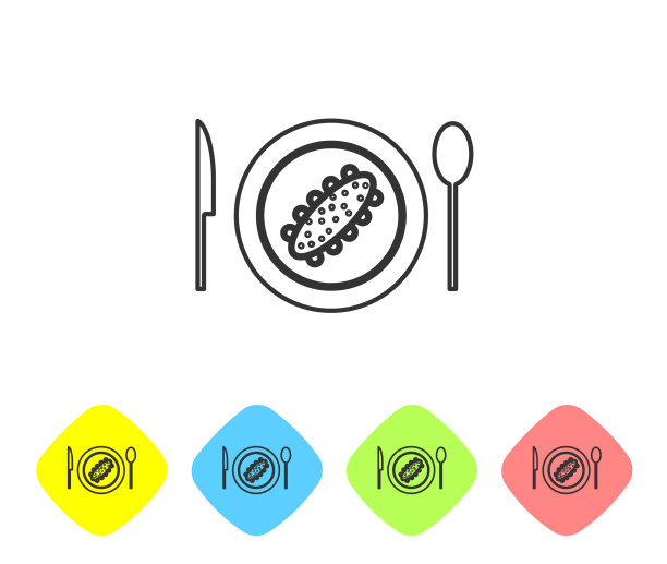 灰线菜上的黄瓜图标孤立在盘子上图片下载