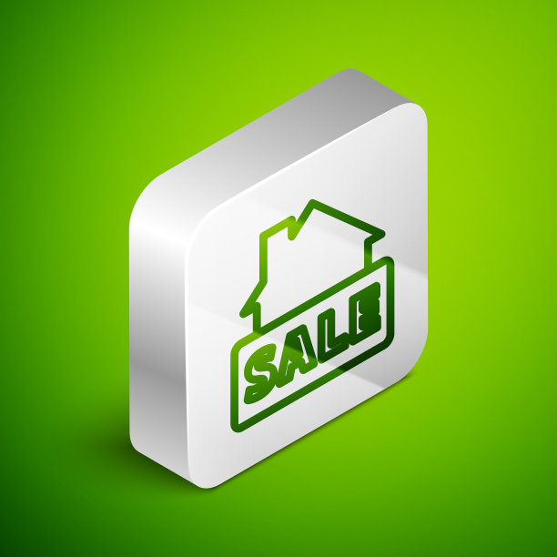 等距线悬挂标志与文字销售图标图片下载