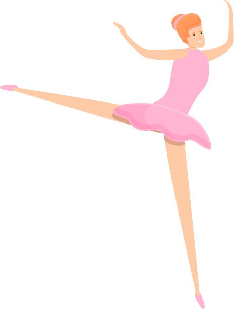 艺术工作室的卡通风格的图标芭蕾舞者图片下载