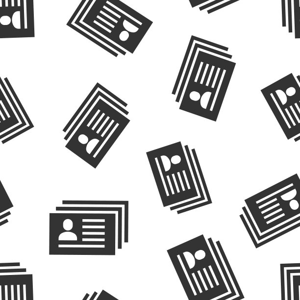 简历图标在扁平化风格的合同文件上图片下载