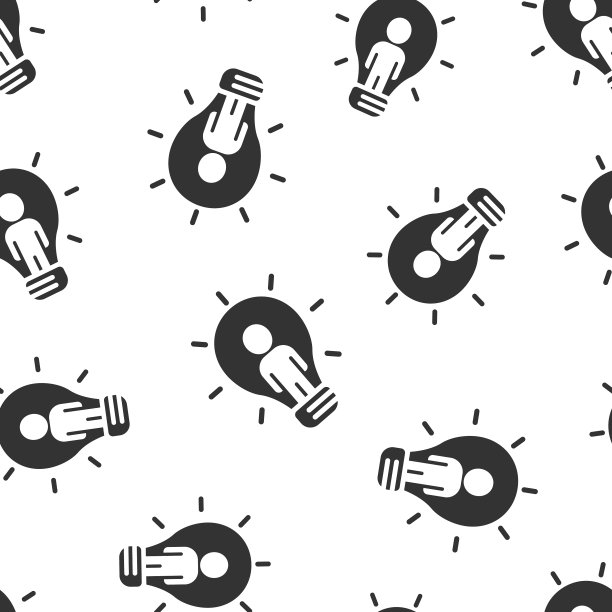 人们与灯泡图标在平面风格的想法图片下载