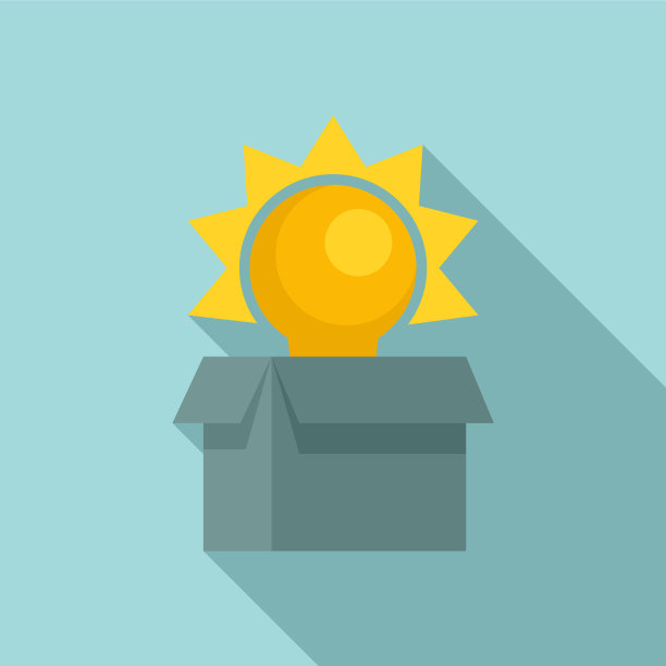 开箱创意创新图标扁平化风格图片下载