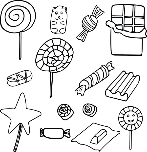 设置糖果在涂鸦风格手绘糖果图片下载