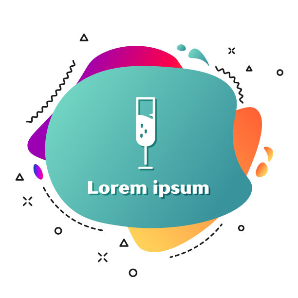 白色玻璃香槟图标孤立在白色图片下载